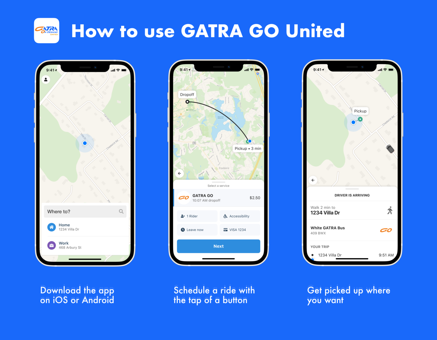 GATRA GO United Is An On-Demand, Same Day, Affordable, And Accessible Public Transit Service Serving Franklin